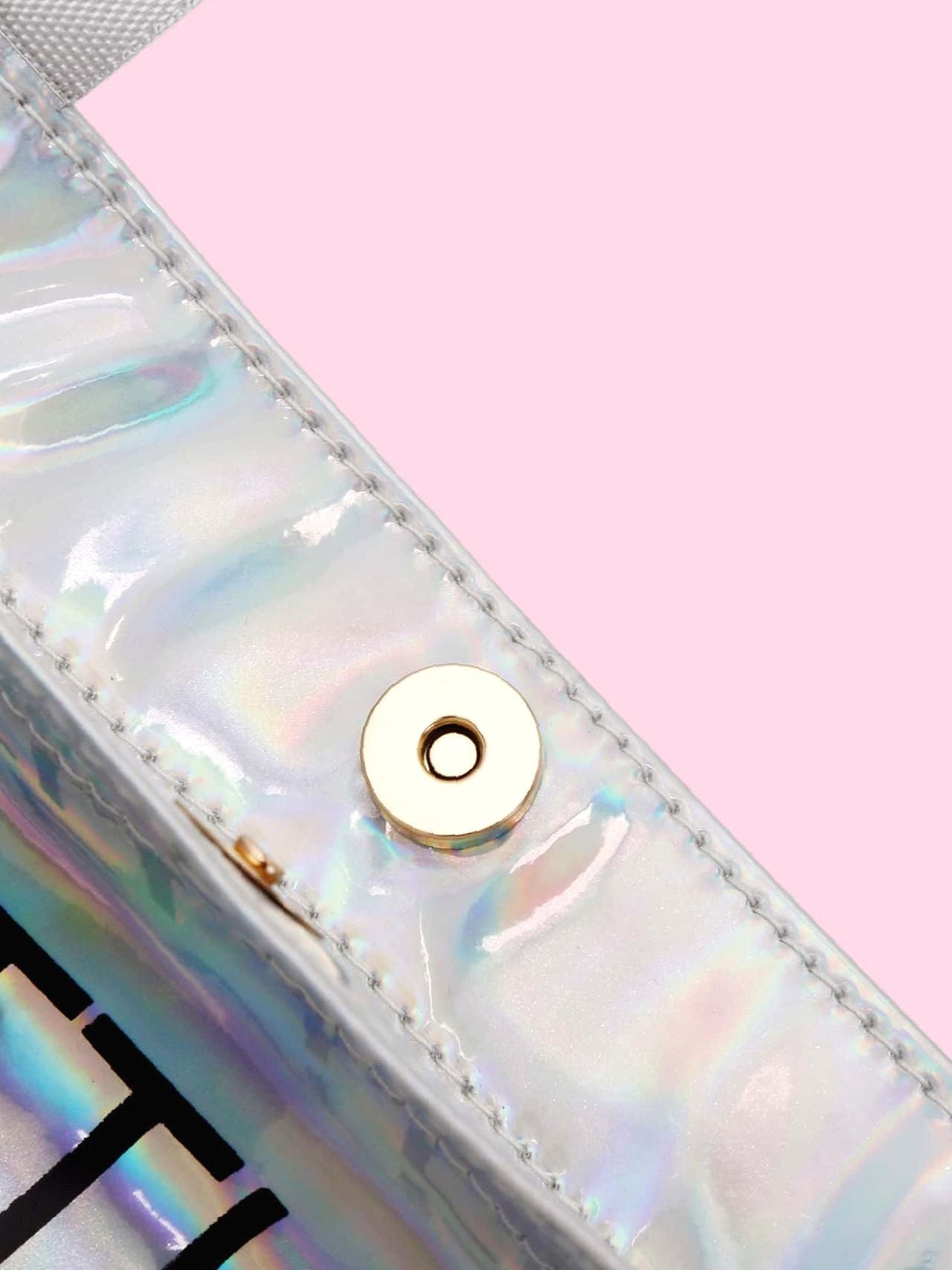Bag For Love - Holographic Letter Graphic Satchel Bag - Women Satchels